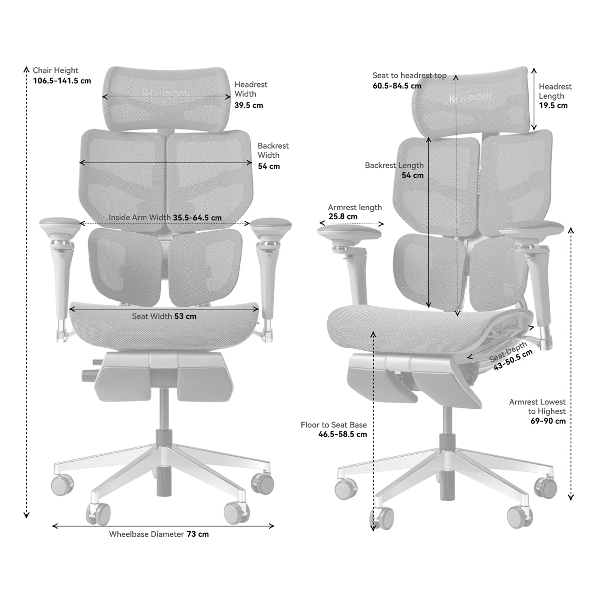 Hinomi X2 Pro Ergonomic Chair with Footrest for Home Office