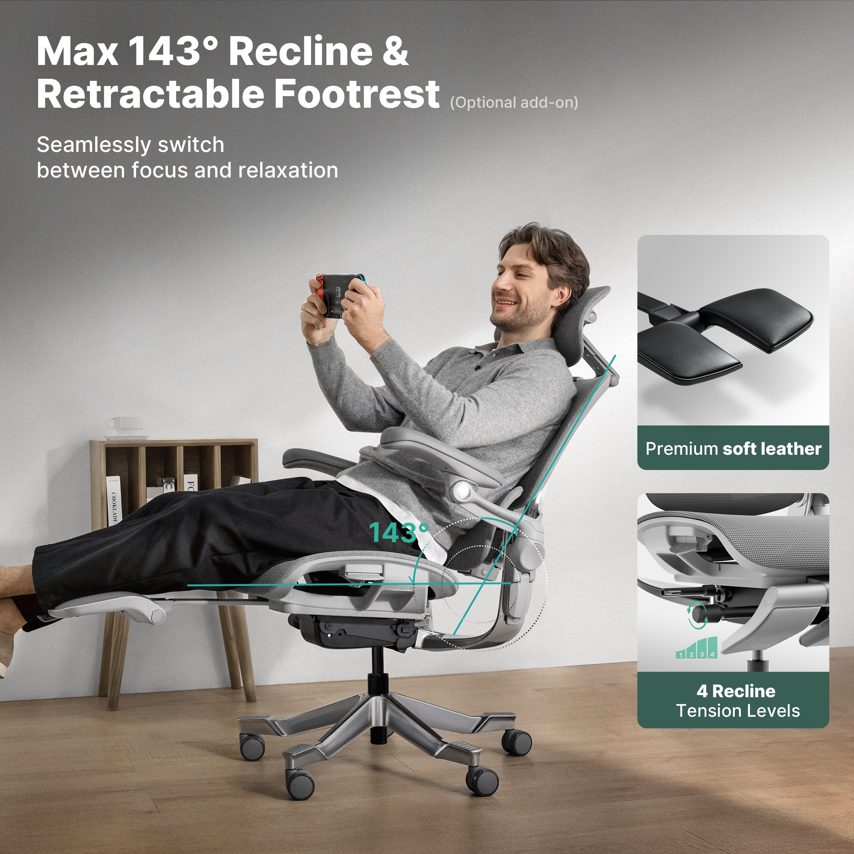 Hinomi H2 Pro Ergonomic Office Chair with Optional Footrest